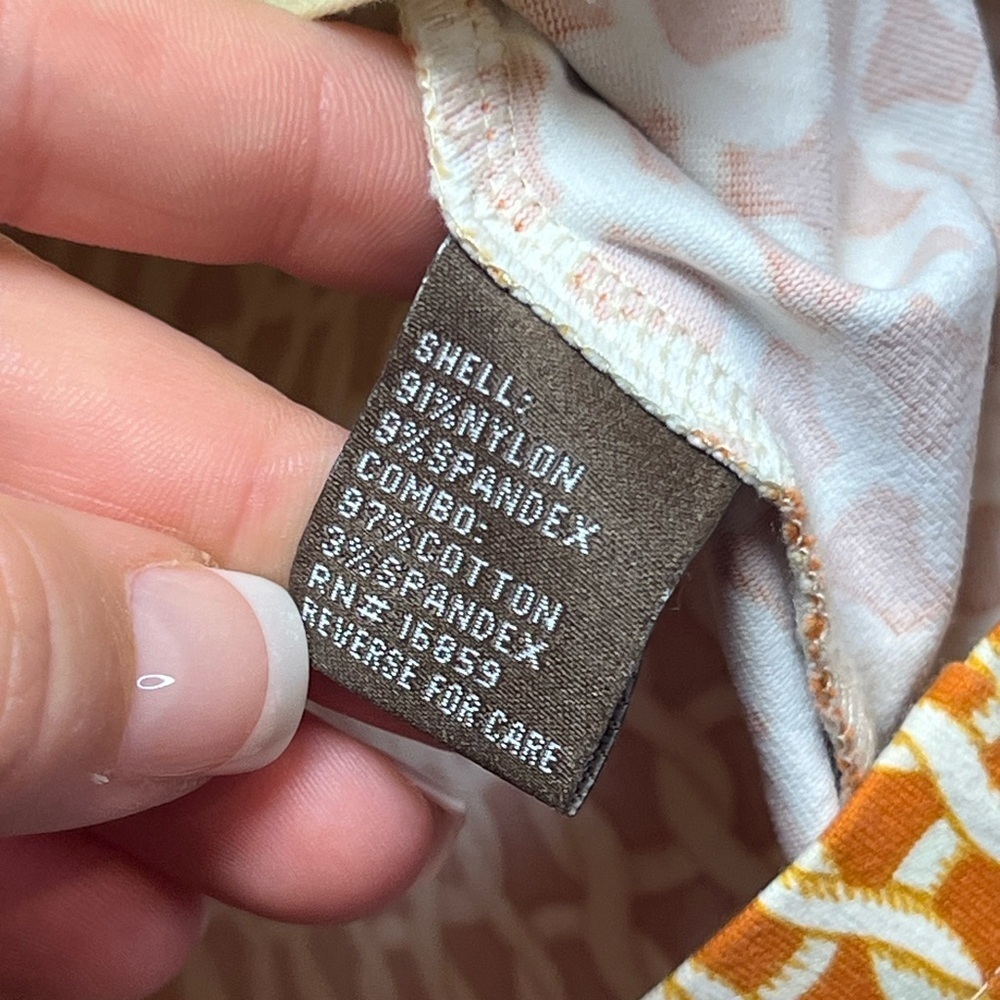 J. MCLAUGHLIN • ORANGE & CREAM CHAIN BLOUSE • EUC - Picture 6 of 7